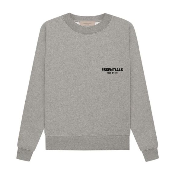 Fear Of God ESSENTIALS Crewneck Sweatshirt Core Heather Men's Size XL - Picture 1 of 5
